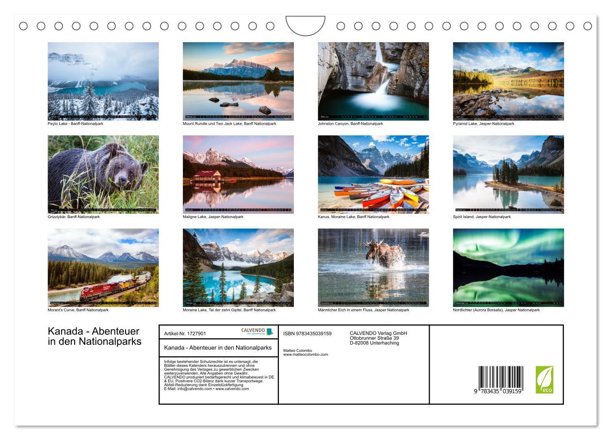 Bild: 9783435039159 | Kanada - Abenteuer in den Nationalparks (Wandkalender 2025 DIN A4...