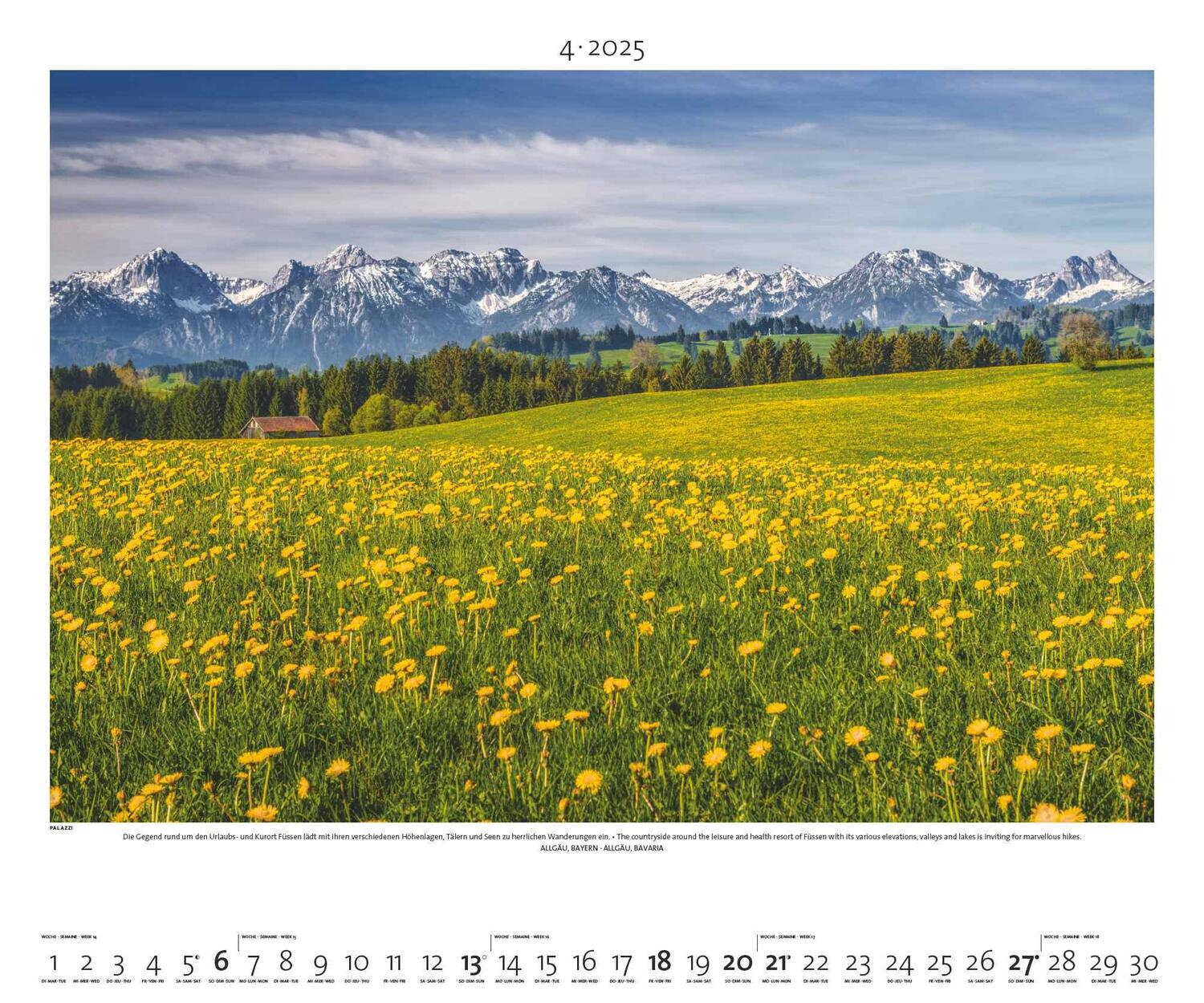 Bild: 4251734300744 | PALAZZI - Naturland Deutschland 2025 Wandkalender, 60x50cm,...