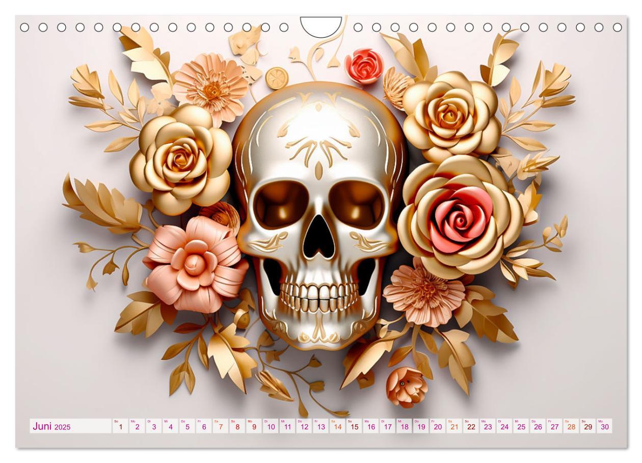 Bild: 9783383854507 | Skull Flower - Totenkopf ART (Wandkalender 2025 DIN A4 quer),...