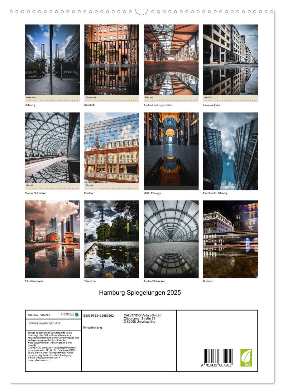 Bild: 9783435887262 | Hamburg Spiegelungen 2025 (hochwertiger Premium Wandkalender 2025...