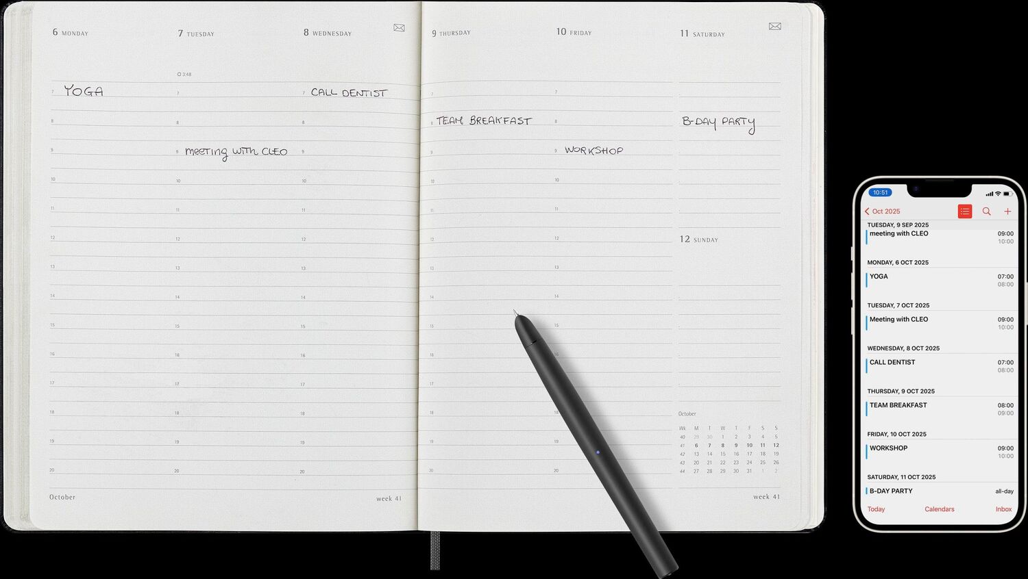 Bild: 8056999271282 | Moleskine 12 Month 2025 PRO Smart Weekly Vertical Planner, Hard...