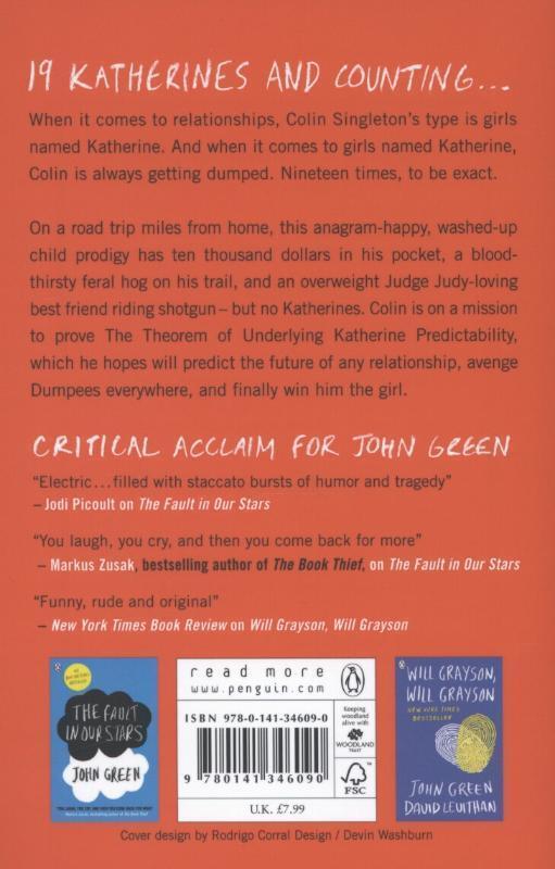 Rückseite: 9780141346090 | An Abundance of Katherines | John Green | Taschenbuch | Englisch