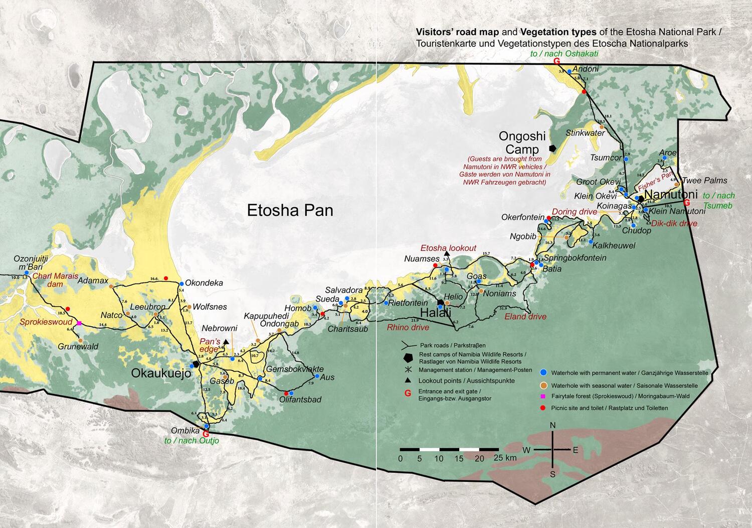 Bild: 9783947895052 | ETOSCHA KARTE (Etosha National Park, Namibia) mit Fotogalerie | 2020