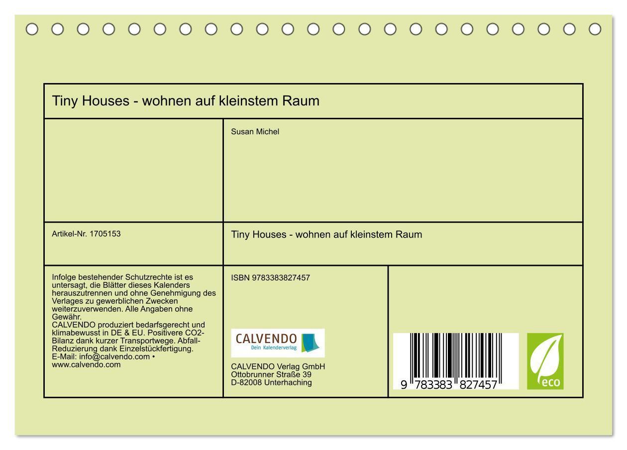 Bild: 9783383827457 | Tiny Houses - wohnen auf kleinstem Raum (Tischkalender 2025 DIN A5...