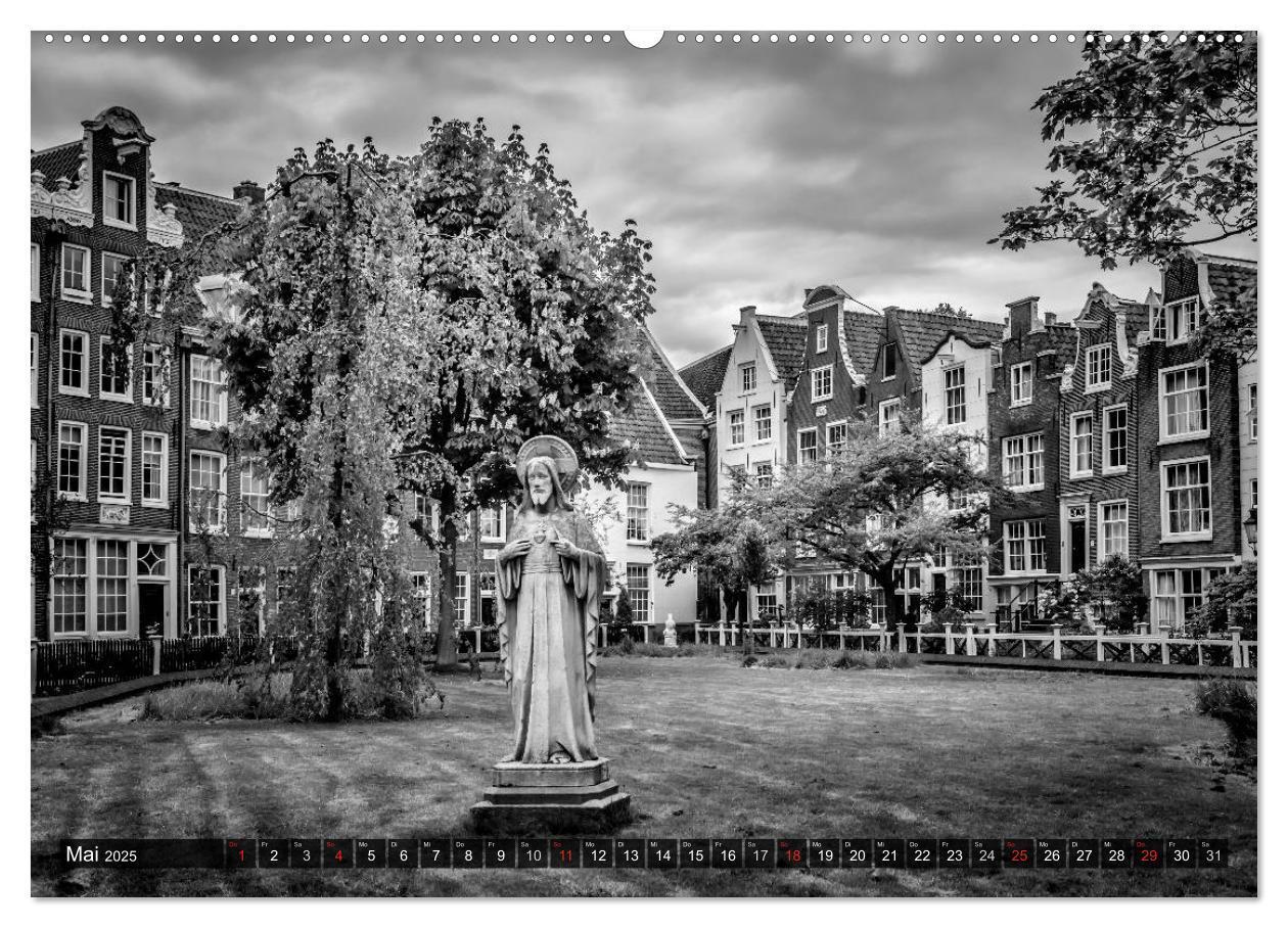 Bild: 9783435582198 | AMSTERDAM Stadtherz in Monochrom (Wandkalender 2025 DIN A2 quer),...