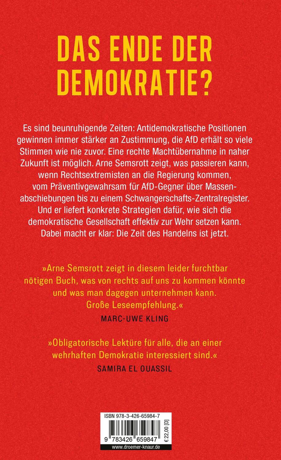 Rückseite: 9783426659847 | Machtübernahme | Arne Semsrott | Buch | 240 S. | Deutsch | 2024