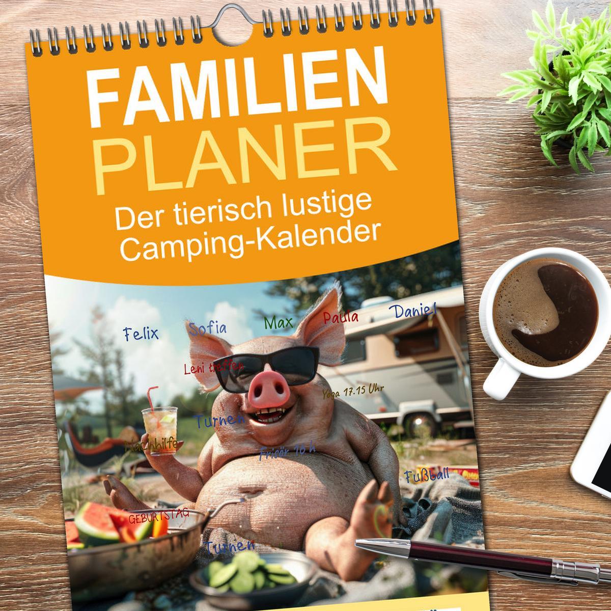 Bild: 9783457192740 | Familienplaner 2025 - Der tierisch lustige Camping-Kalender mit 5...