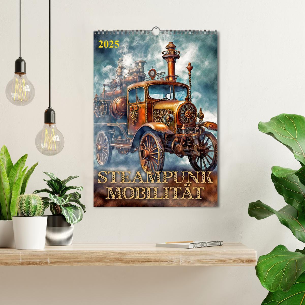 Bild: 9783383801709 | Steampunk Mobilität (Wandkalender 2025 DIN A3 hoch), CALVENDO...