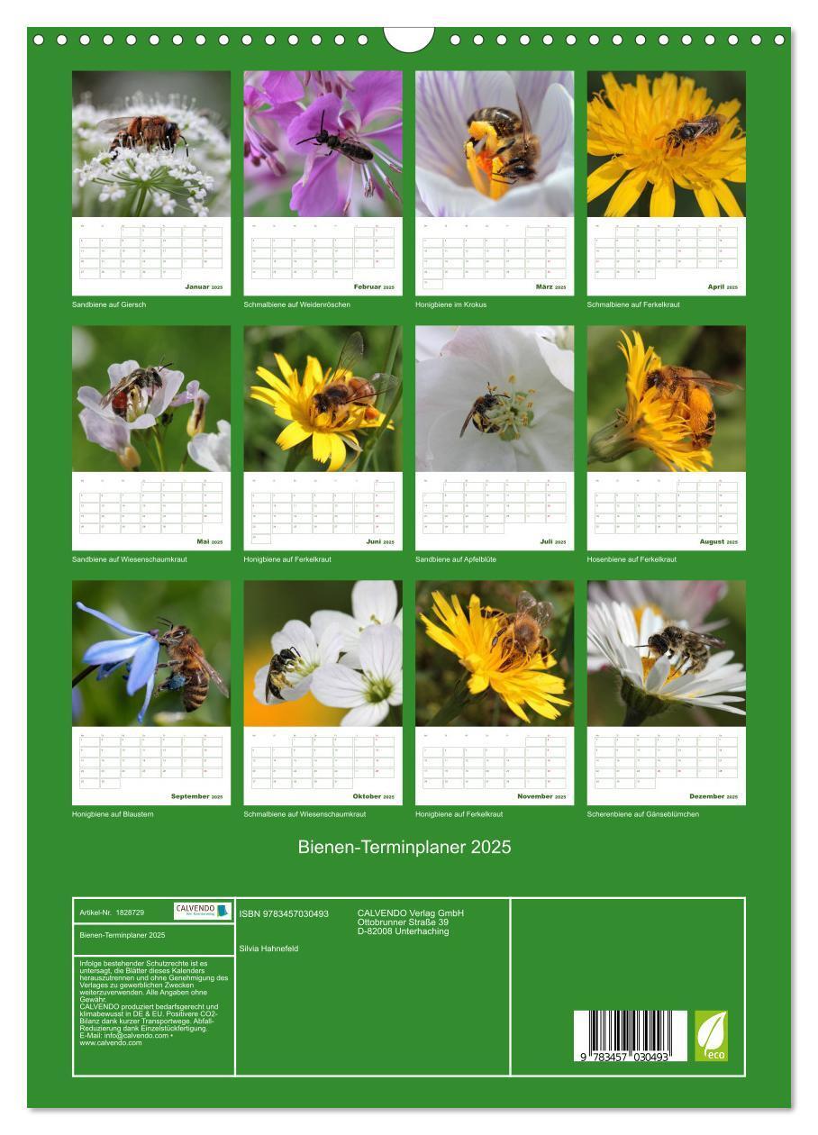 Bild: 9783457030493 | Bienen-Terminplaner 2025 (Wandkalender 2025 DIN A3 hoch), CALVENDO...