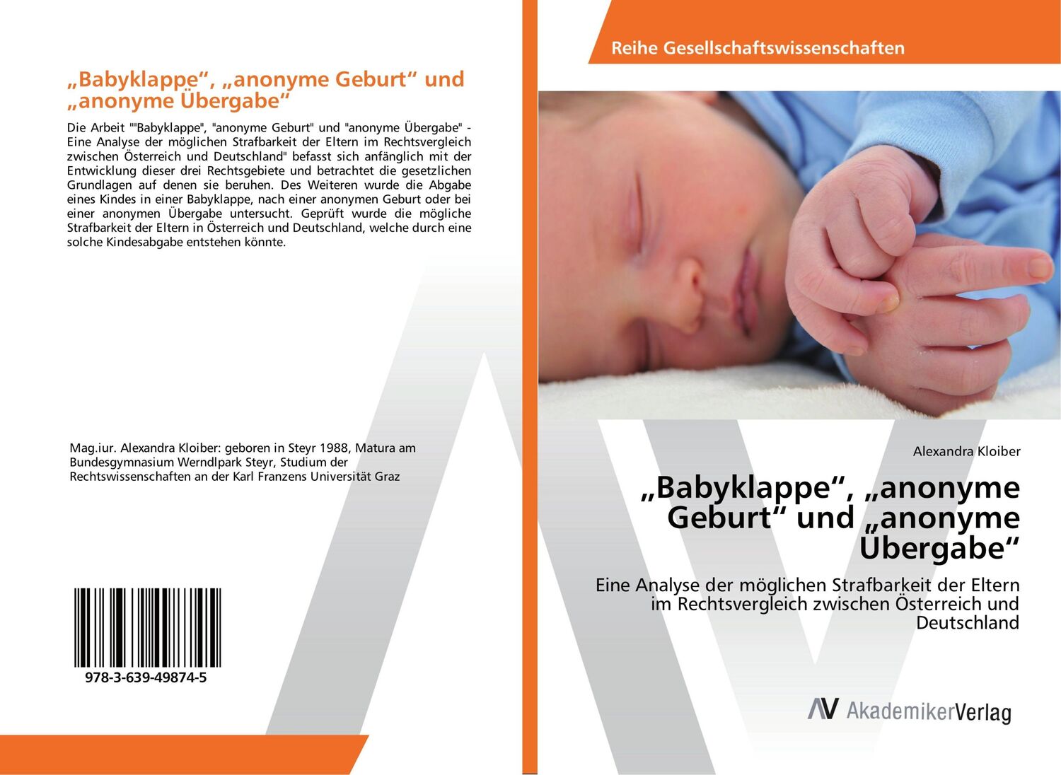 Cover: 9783639498745 | ¿Babyklappe¿, ¿anonyme Geburt¿ und ¿anonyme Übergabe¿ | Kloiber | Buch