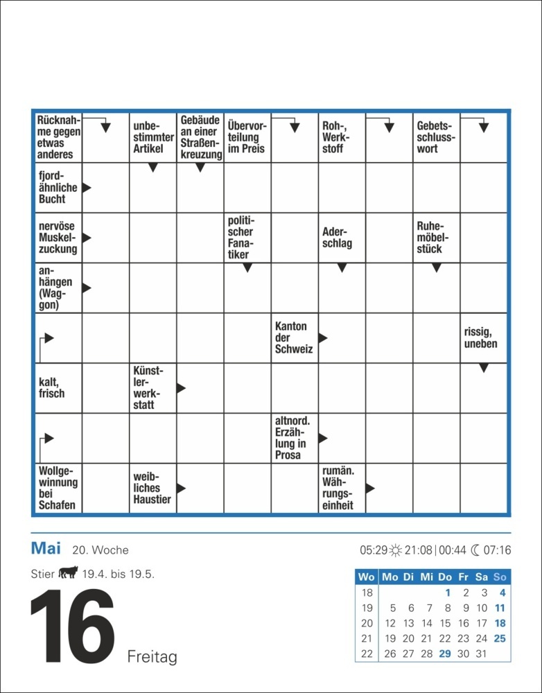 Bild: 9783840033575 | Kreuzworträtsel Tagesabreißkalender 2025 | Stefan Krüger | Kalender