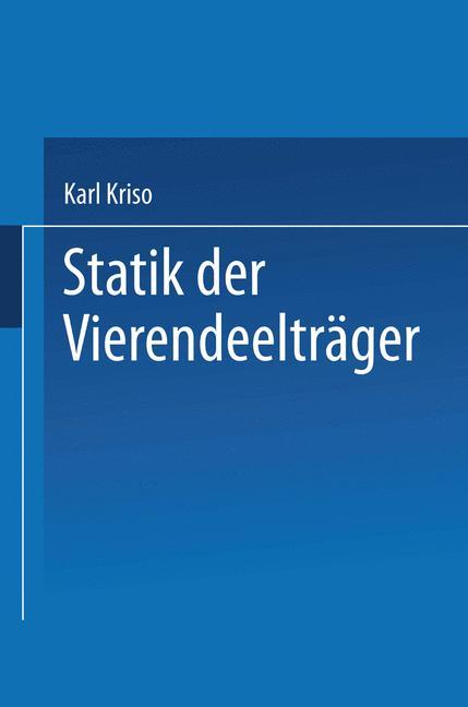 Cover: 9783662347850 | Statik der Vierendeelträger | Karl Kriso | Taschenbuch | Paperback | x