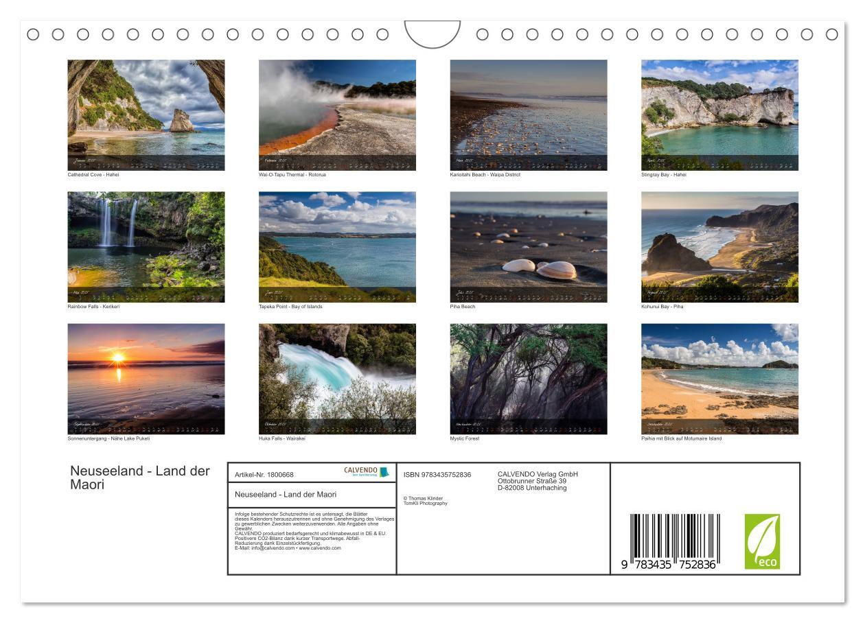 Bild: 9783435752836 | Neuseeland - Land der Maori (Wandkalender 2025 DIN A4 quer),...