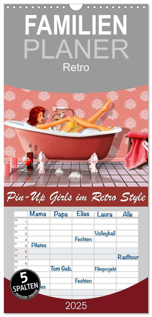 Cover: 9783457116784 | Familienplaner 2025 - Pin-Up Girls im Retro Style by Mausopardia...