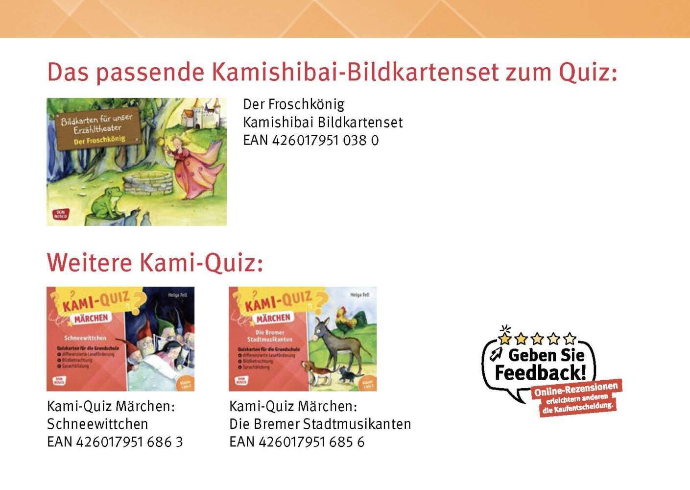 Bild: 4260179516870 | Kami-Quiz Märchen: Der Froschkönig | Helga Fell | Box | Deutsch | 2021