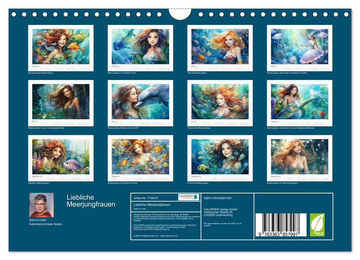 Bild: 9783383857997 | Liebliche Meerjungfrauen (Wandkalender 2025 DIN A4 quer), CALVENDO...