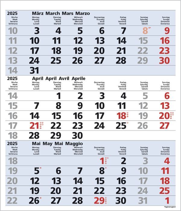 Bild: 9783731877547 | 3-Monats-Planer Comfort Blau 2025 | Korsch Verlag | Kalender | 12 S.