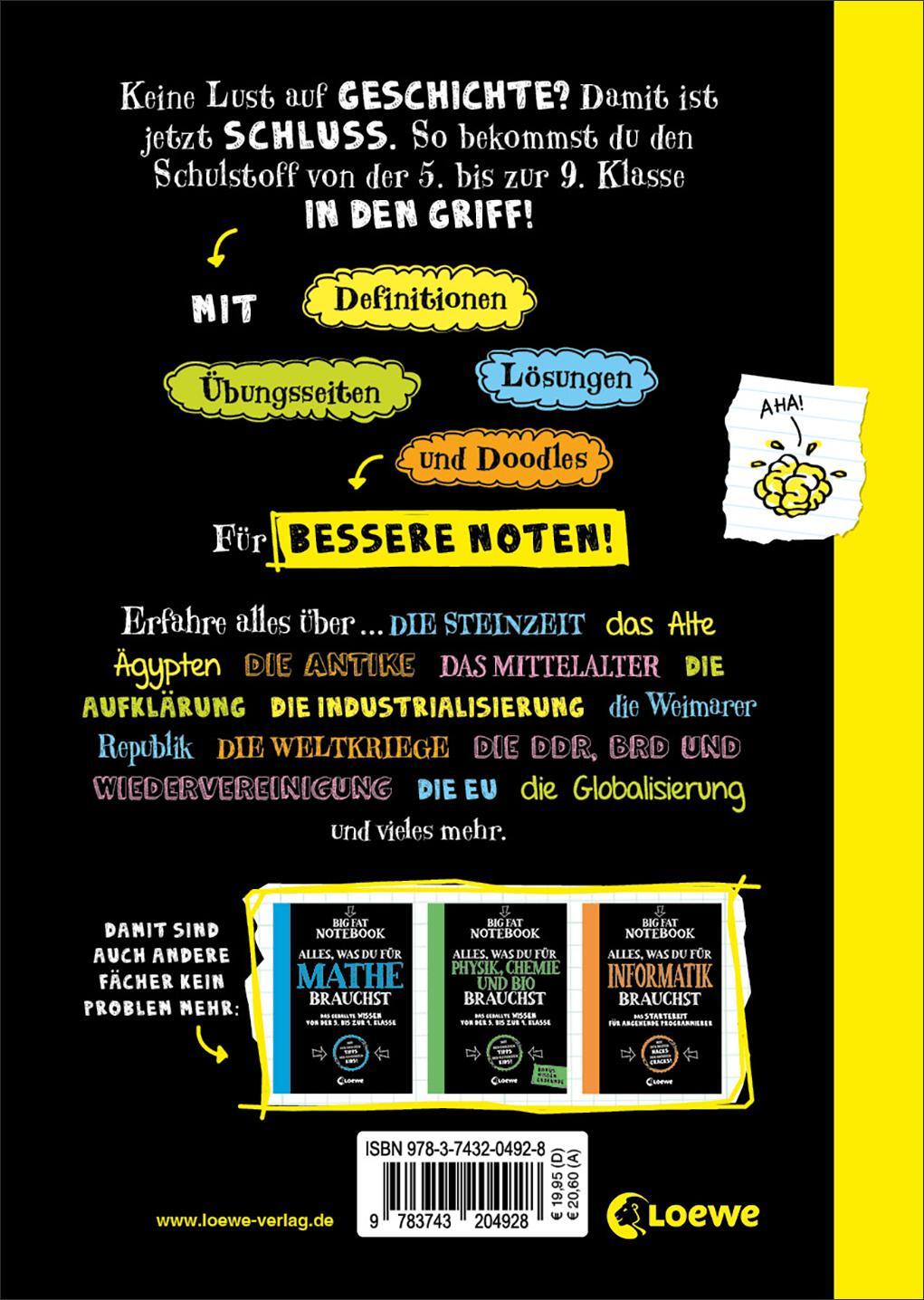 Rückseite: 9783743204928 | Big Fat Notebook - Alles, was du für Geschichte brauchst | Taschenbuch