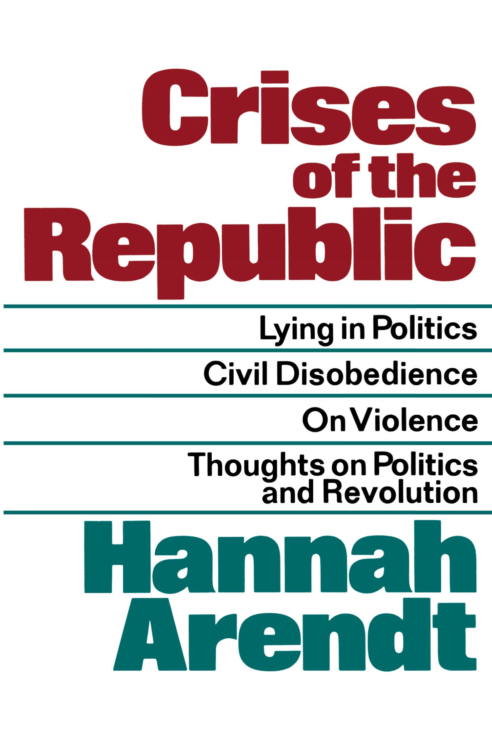 Cover: 9780156232005 | Crises of the Republic | Hannah Arendt | Taschenbuch | Englisch