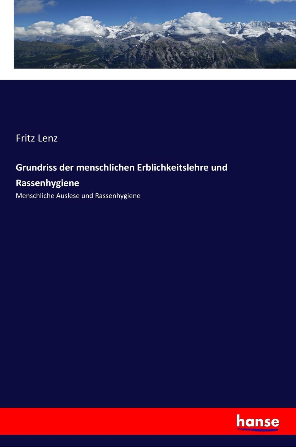 Cover: 9783337359874 | Grundriss der menschlichen Erblichkeitslehre und Rassenhygiene | Lenz