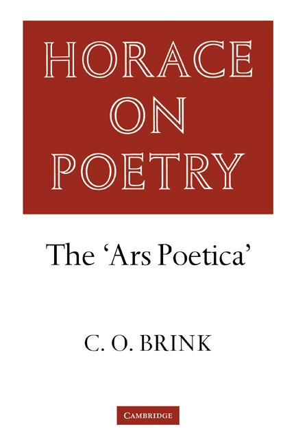 Cover: 9780521283083 | Horace on Poetry | The 'Ars Poetica' | C. O. Brink | Taschenbuch