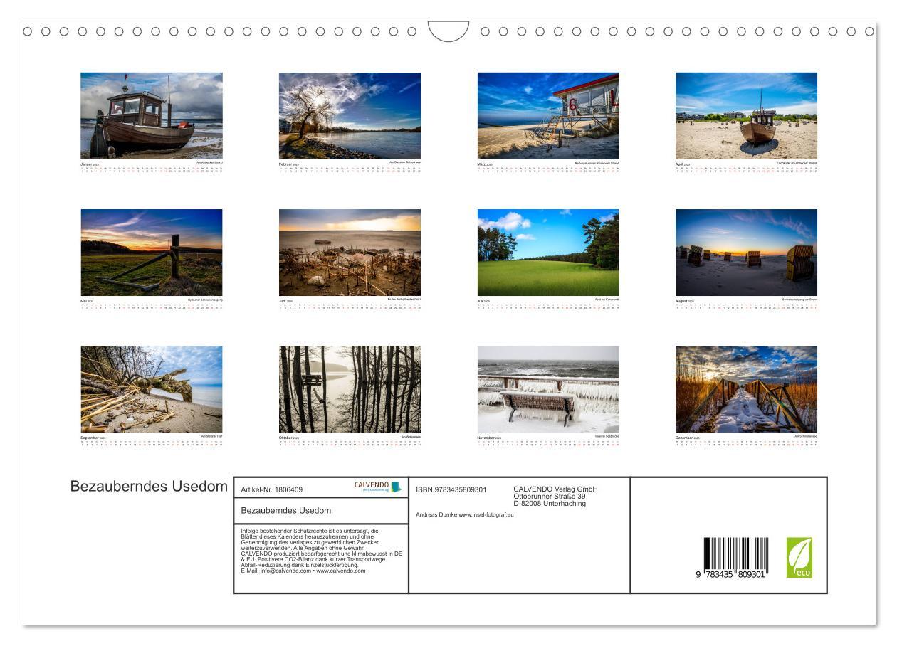 Bild: 9783435809301 | Bezauberndes Usedom (Wandkalender 2025 DIN A3 quer), CALVENDO...