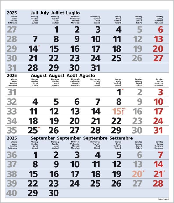 Bild: 9783731877547 | 3-Monats-Planer Comfort Blau 2025 | Korsch Verlag | Kalender | 12 S.