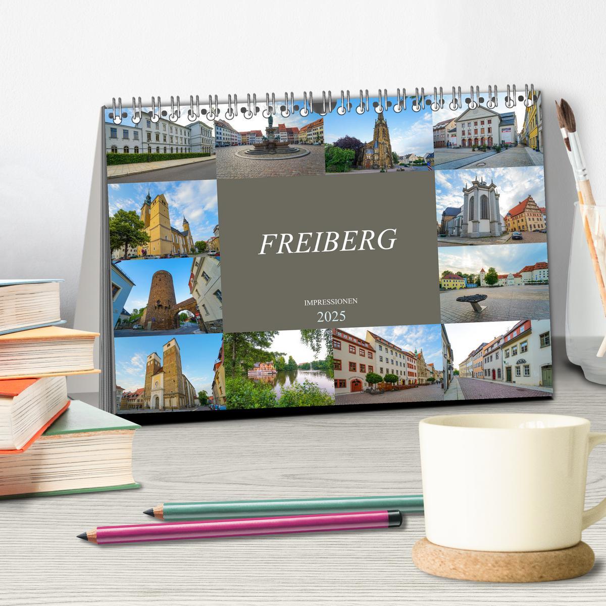 Bild: 9783435316212 | Freiberg Impressionen (Tischkalender 2025 DIN A5 quer), CALVENDO...