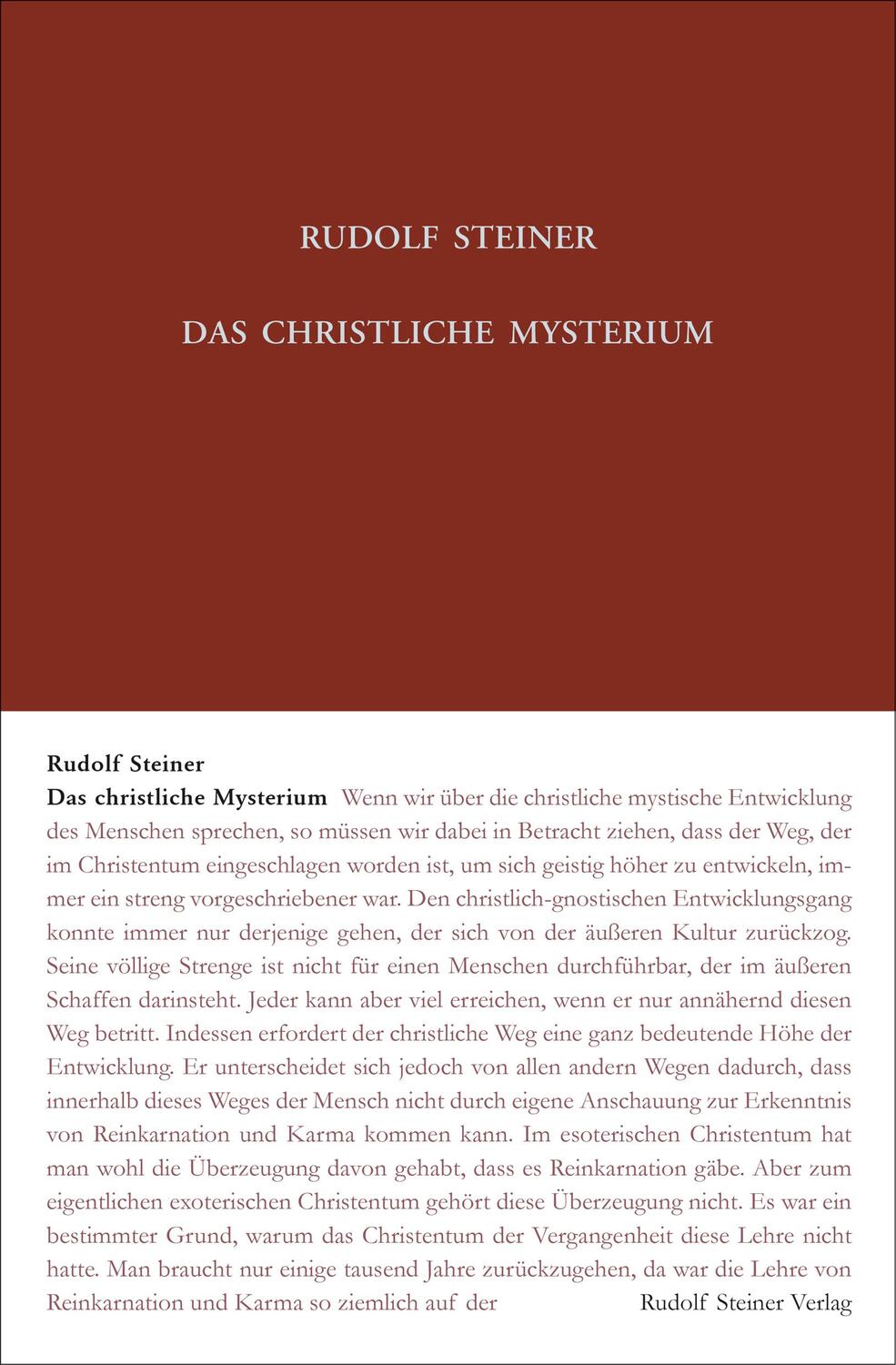 Cover: 9783727409714 | Das christliche Mysterium | Rudolf Steiner | Buch | 344 S. | Deutsch