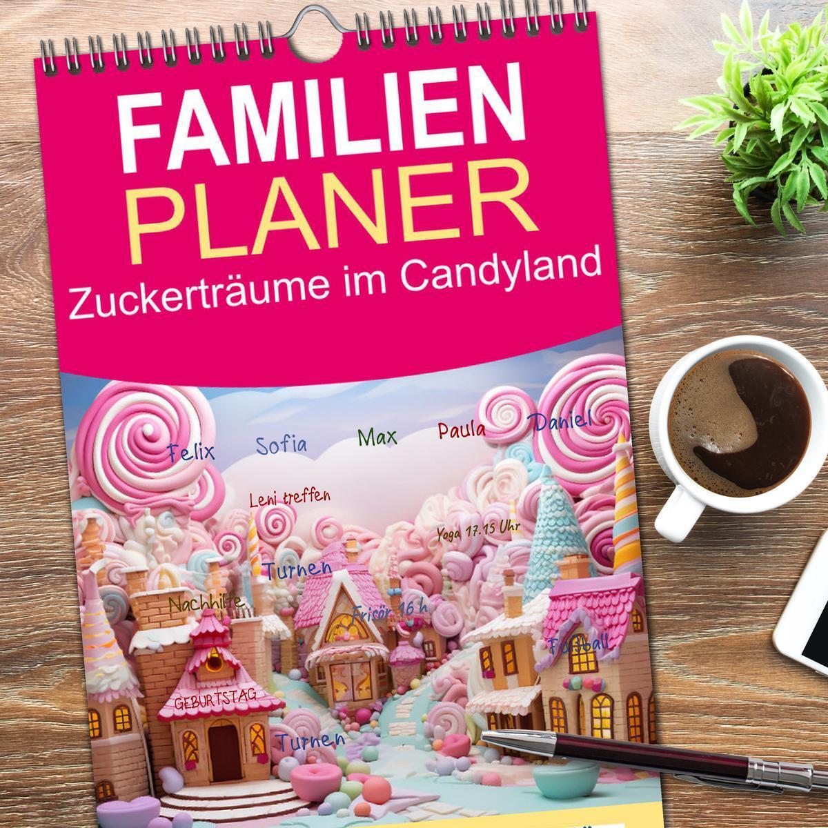 Bild: 9783457191033 | Familienplaner 2025 - Zuckerträume im Candyland mit 5 Spalten...