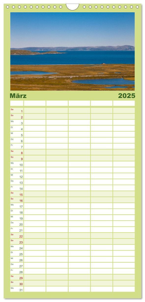 Bild: 9783457115435 | Familienplaner 2025 - Norwegen mit 5 Spalten (Wandkalender, 21 x 45...