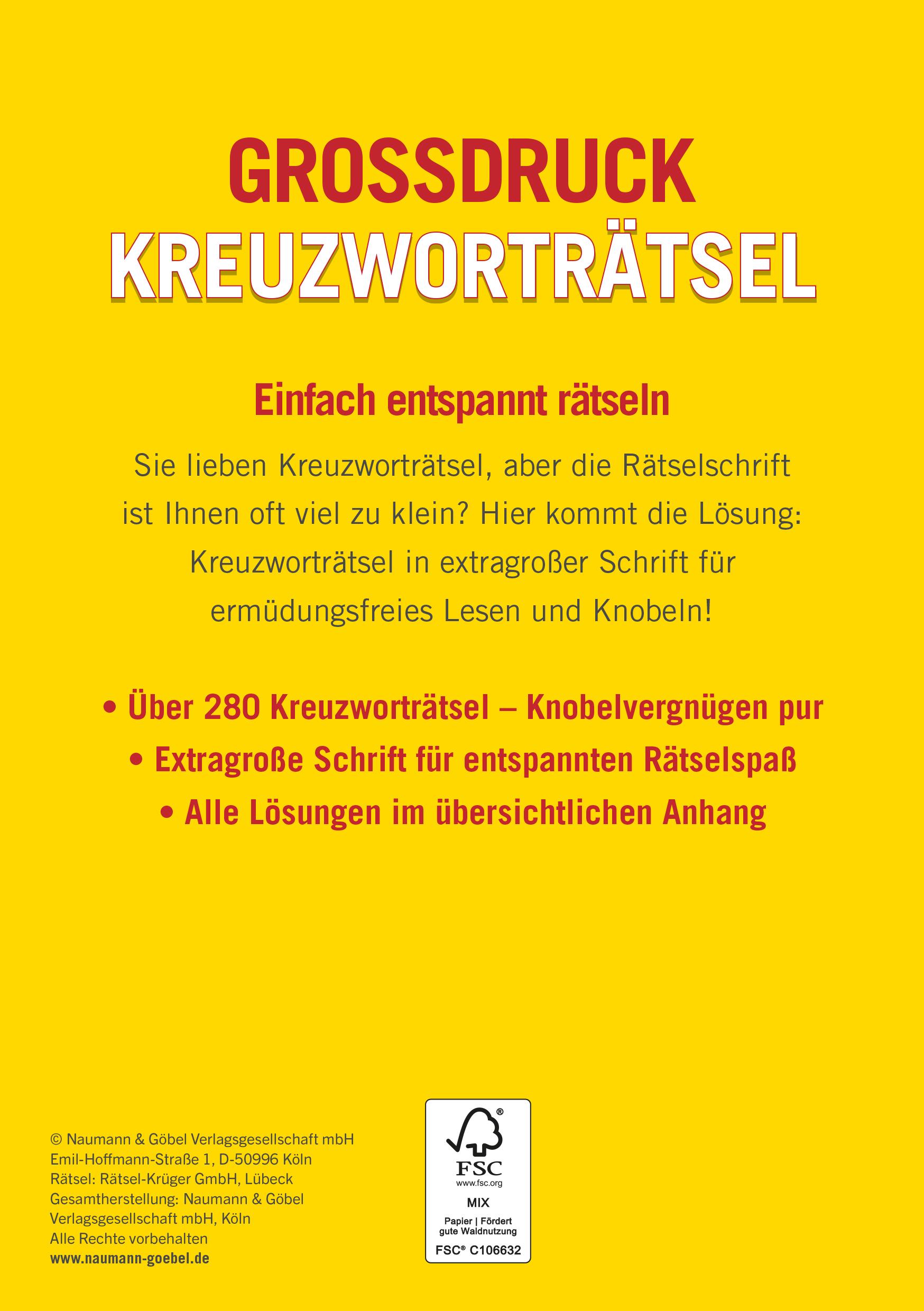 Rückseite: 9783625197256 | Großdruck Kreuzworträtsel - Band 5 | Taschenbuch | 320 S. | Deutsch