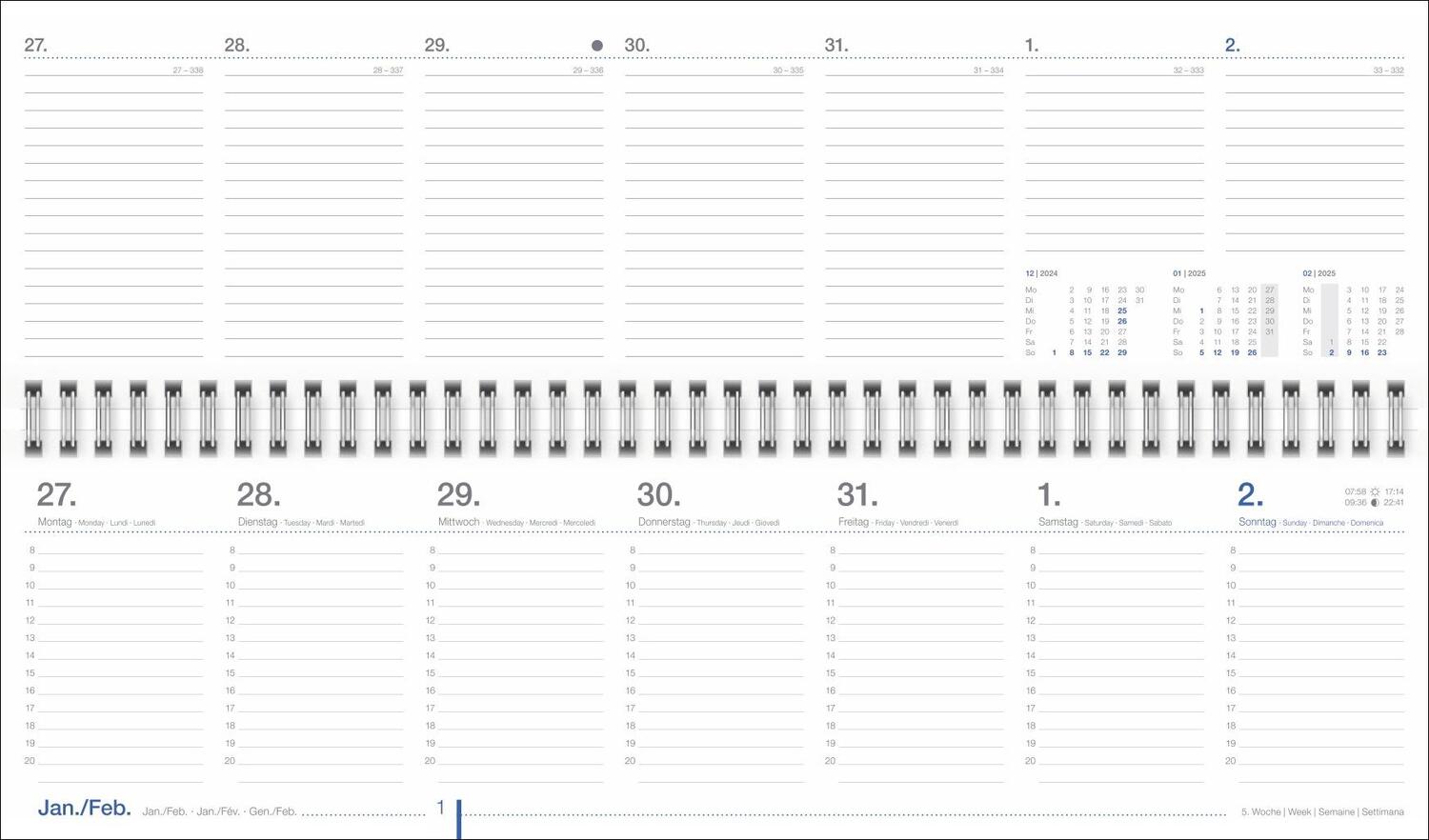 Bild: 9783756406494 | Wochenquerplaner, anthrazit 2025 | Kalender | Bürokalender Heye | 2025