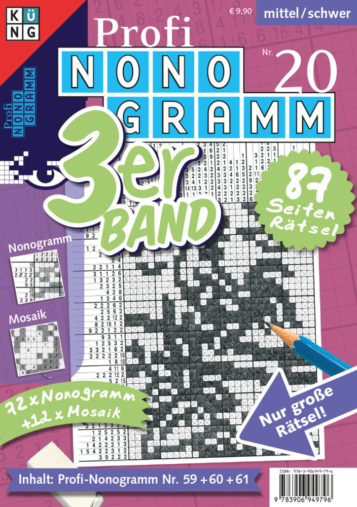 Cover: 9783906949796 | Profi-Nonogramm 3er-Band Nr. 20 | Rätsel fürs Auge | Conceptis Puzzles