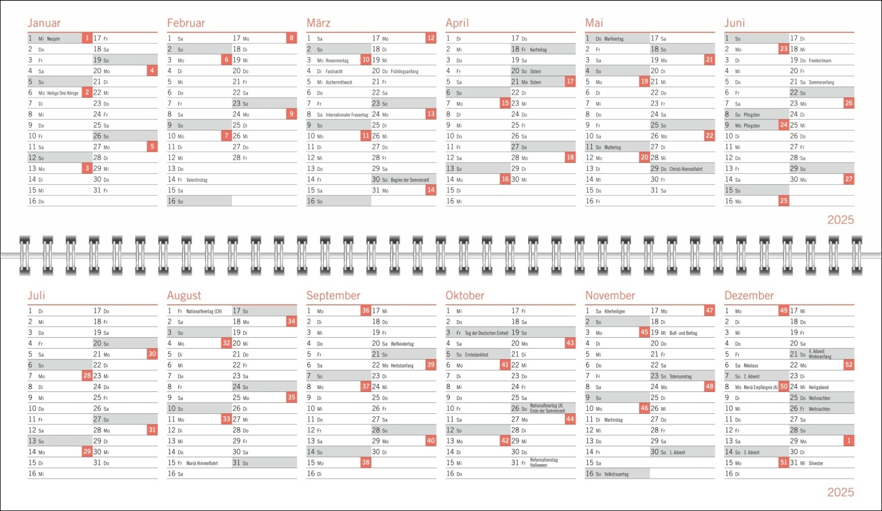 Bild: 9783756406531 | sheepworld Wochenquerplaner 2025 | Kalender | Spiralbindung | 64 S.