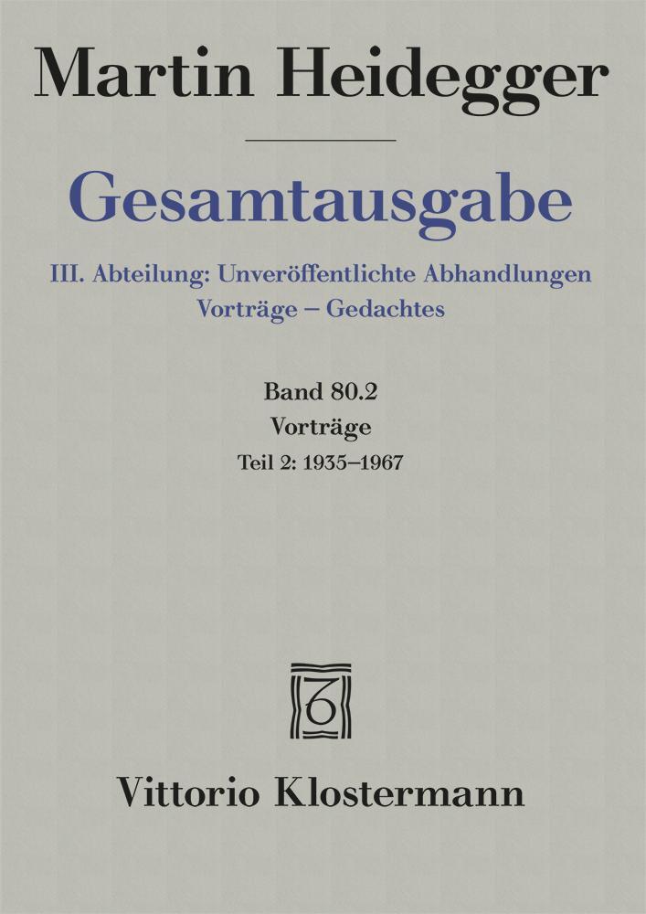 Cover: 9783465017035 | Vorträge | Teil 2: 1935 bis 1967 | Martin Heidegger | Buch | VIII