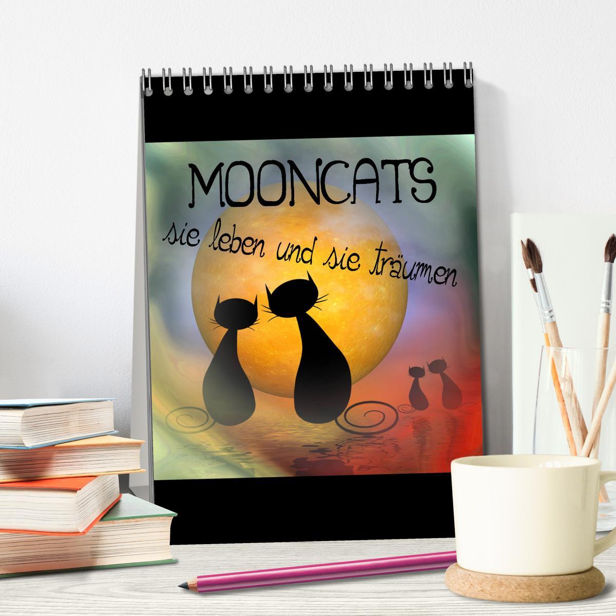 Bild: 9783435988884 | Mooncats - sie leben und sie träumen (Tischkalender 2025 DIN A5...