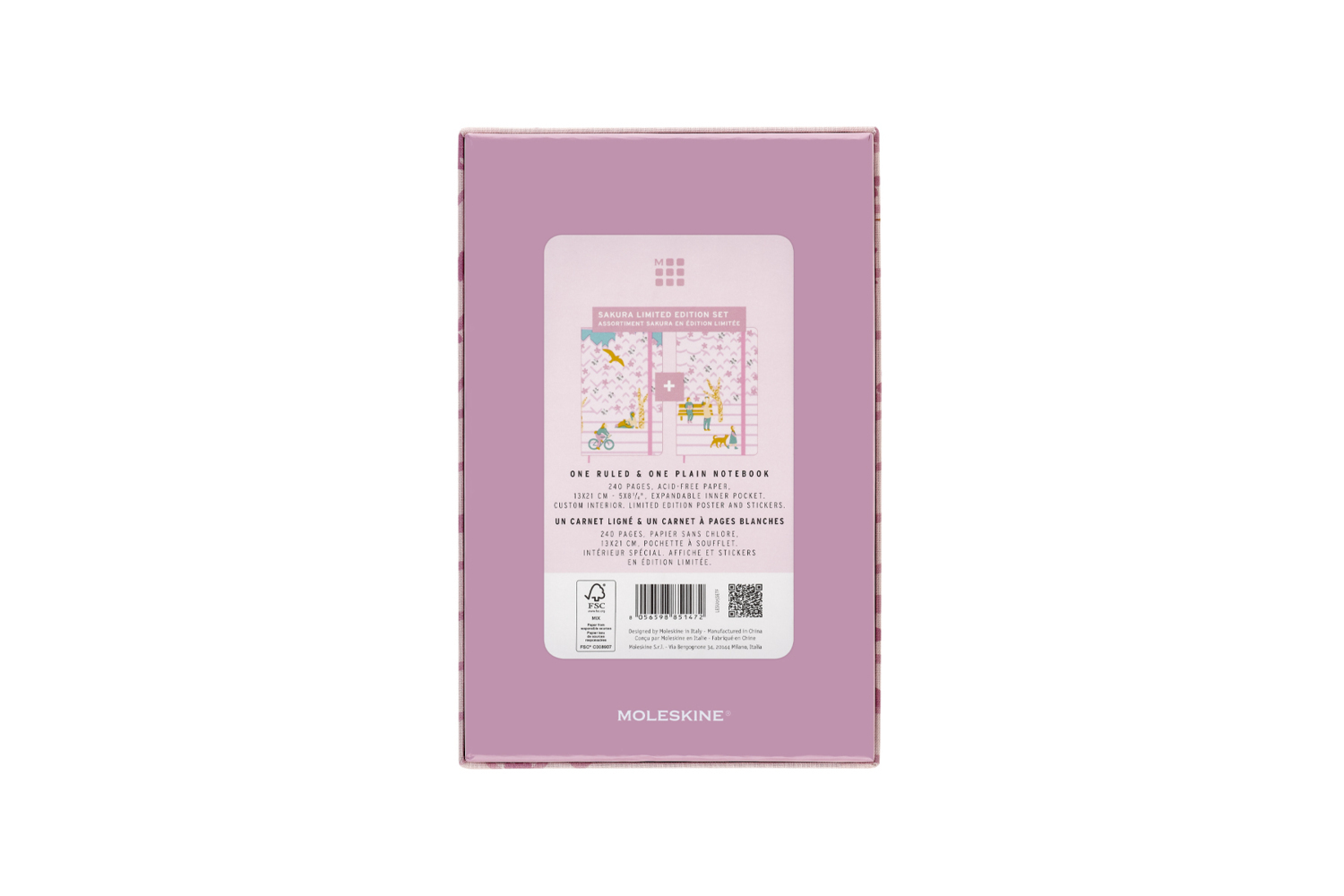 Bild: 8056598851472 | Moleskine Notizbuch Geschenk-Set - Sakura, 2X NB, Large/A5, Liniert...