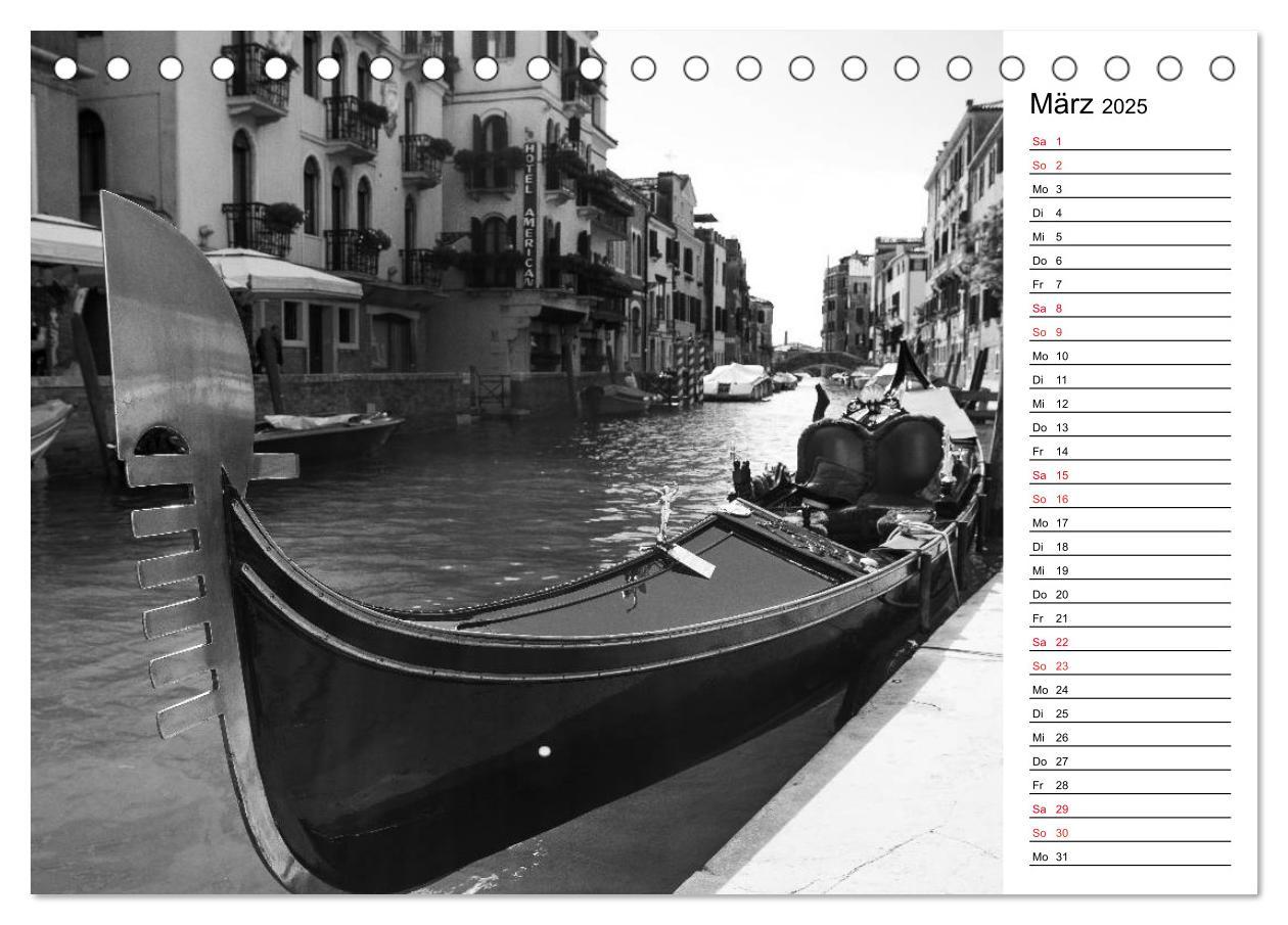 Bild: 9783435531622 | Venedig schwarz-weiß (Tischkalender 2025 DIN A5 quer), CALVENDO...