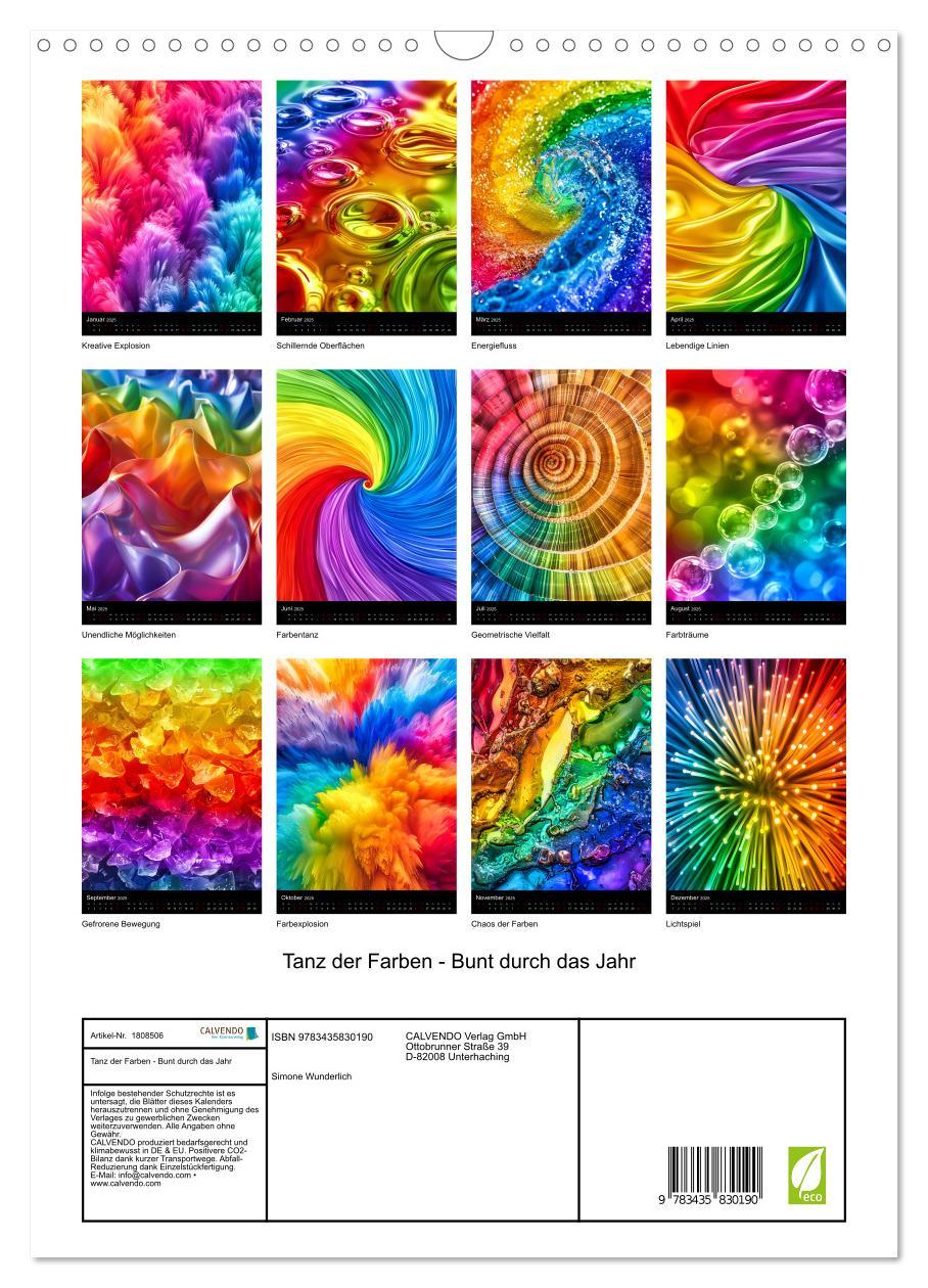 Bild: 9783435830190 | Tanz der Farben - Bunt durch das Jahr (Wandkalender 2025 DIN A3...