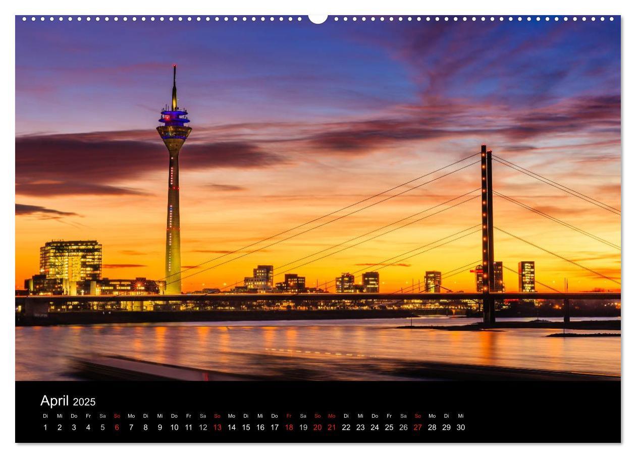 Bild: 9783435670765 | Düsseldorf bei Nacht (Wandkalender 2025 DIN A2 quer), CALVENDO...