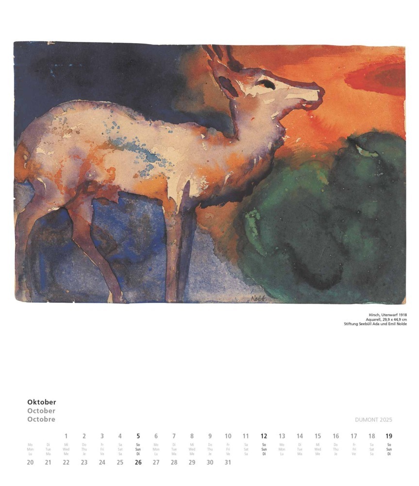 Bild: 4250809652979 | DUMONT - Emil Nolde 2025 Kunstkalender, 34,5x40cm, Wandkalender mit...