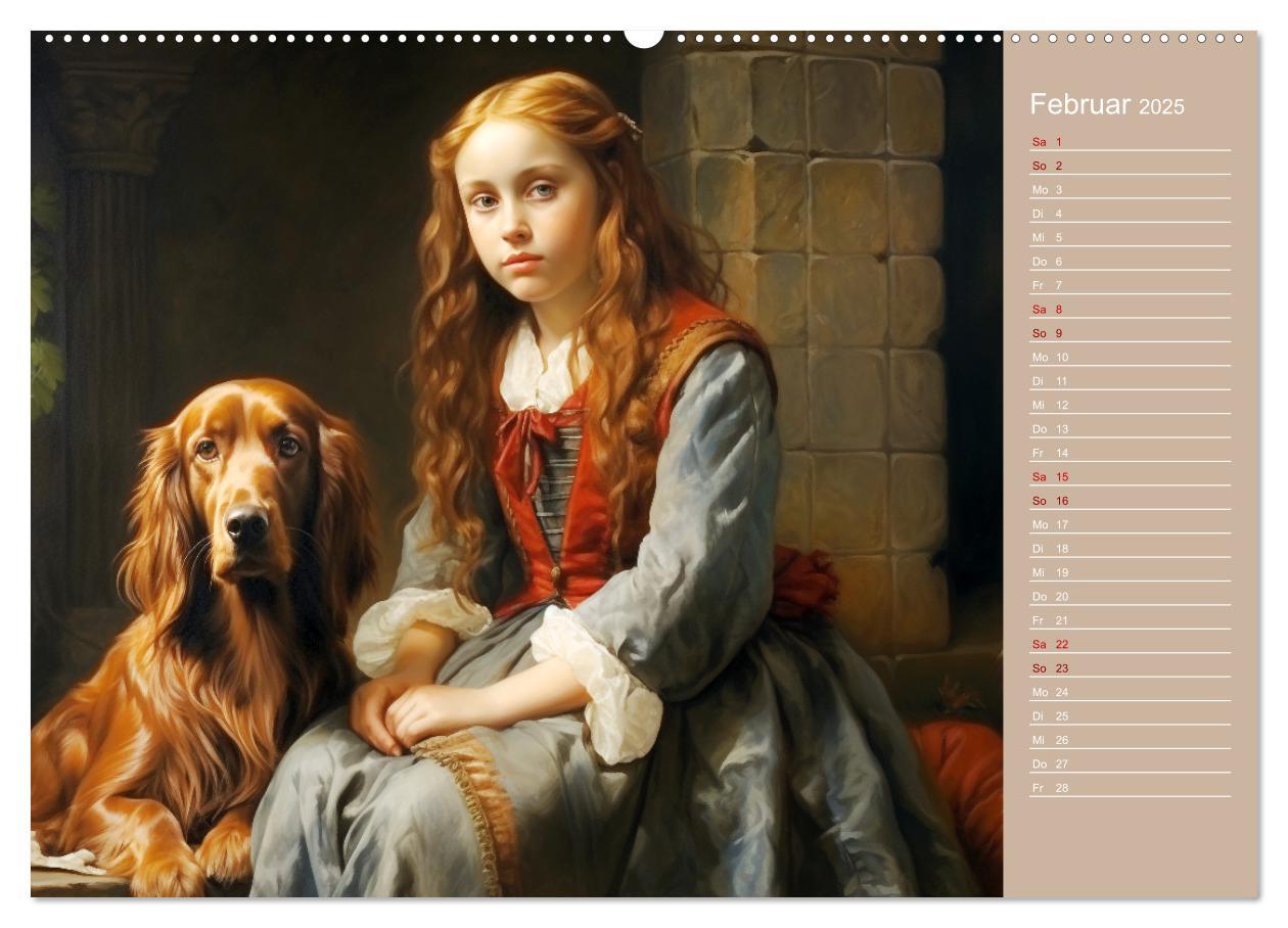 Bild: 9783435013876 | Dame mit Hund (Wandkalender 2025 DIN A2 quer), CALVENDO Monatskalender