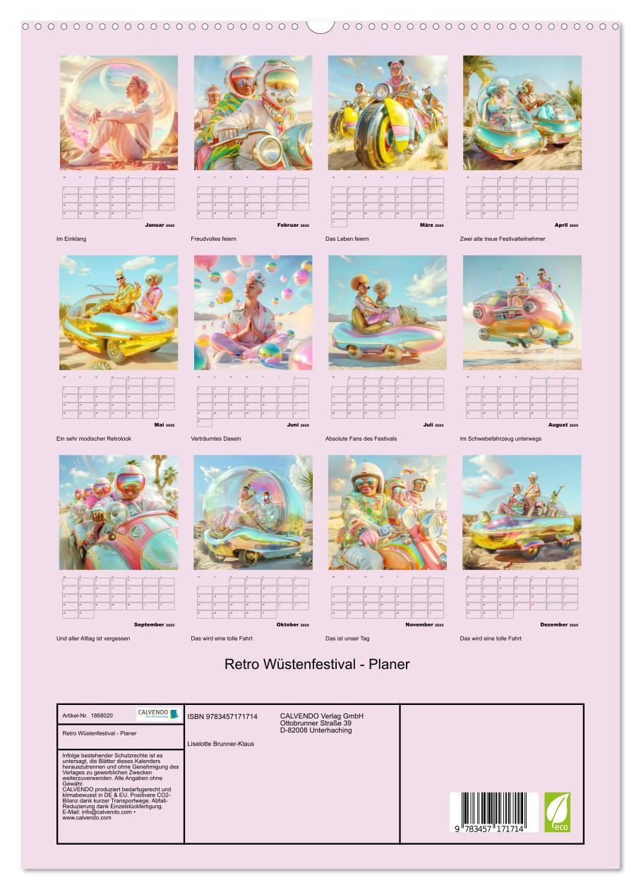 Bild: 9783457171714 | Retro Wüstenfestival - Planer (hochwertiger Premium Wandkalender...