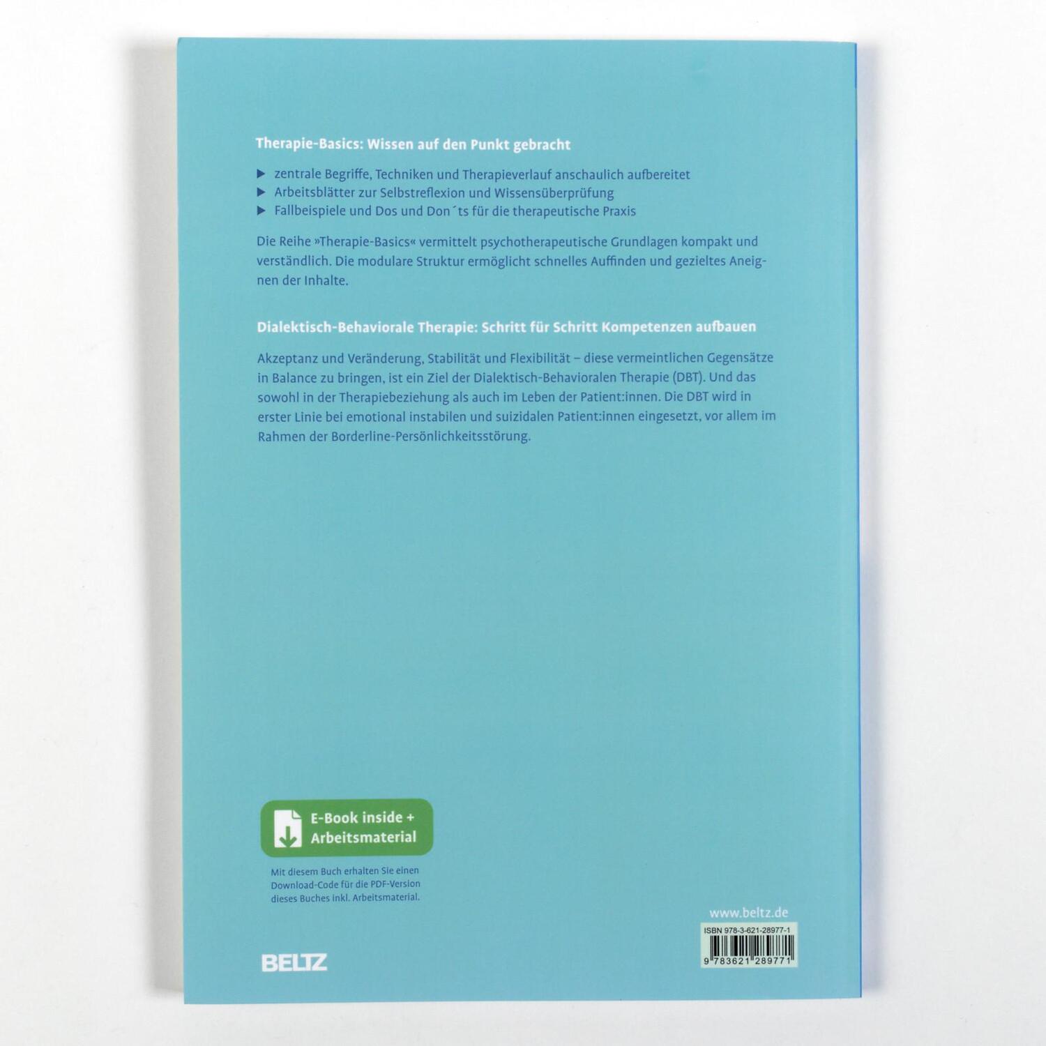 Rückseite: 9783621289771 | Therapie-Basics Dialektisch-Behaviorale Therapie (DBT) | Höschel