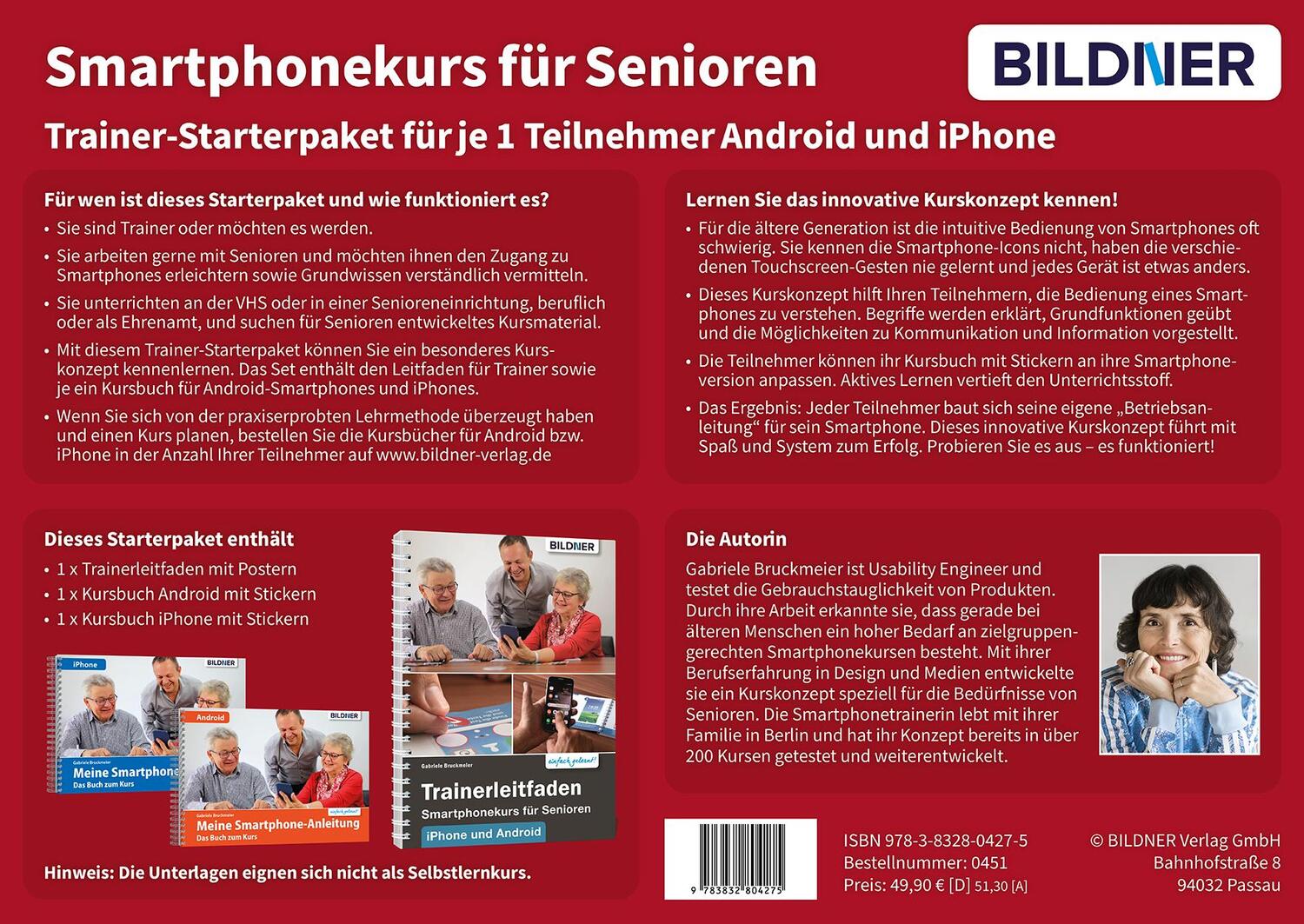 Rückseite: 9783832804275 | Smartphonekurs für Senioren - Trainer-Starterpaket für Android und iOS