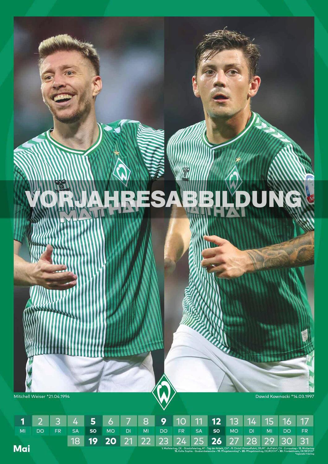 Bild: 4002725994493 | Werder Bremen 2025 - A3-Kalender - Fußball-Kalender - Fan-Kalender...