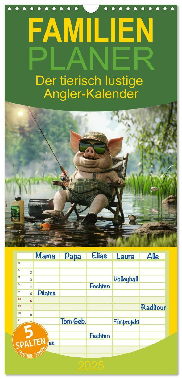 Cover: 9783457192559 | Familienplaner 2025 - Der tierisch lustige Angler-Kalender mit 5...