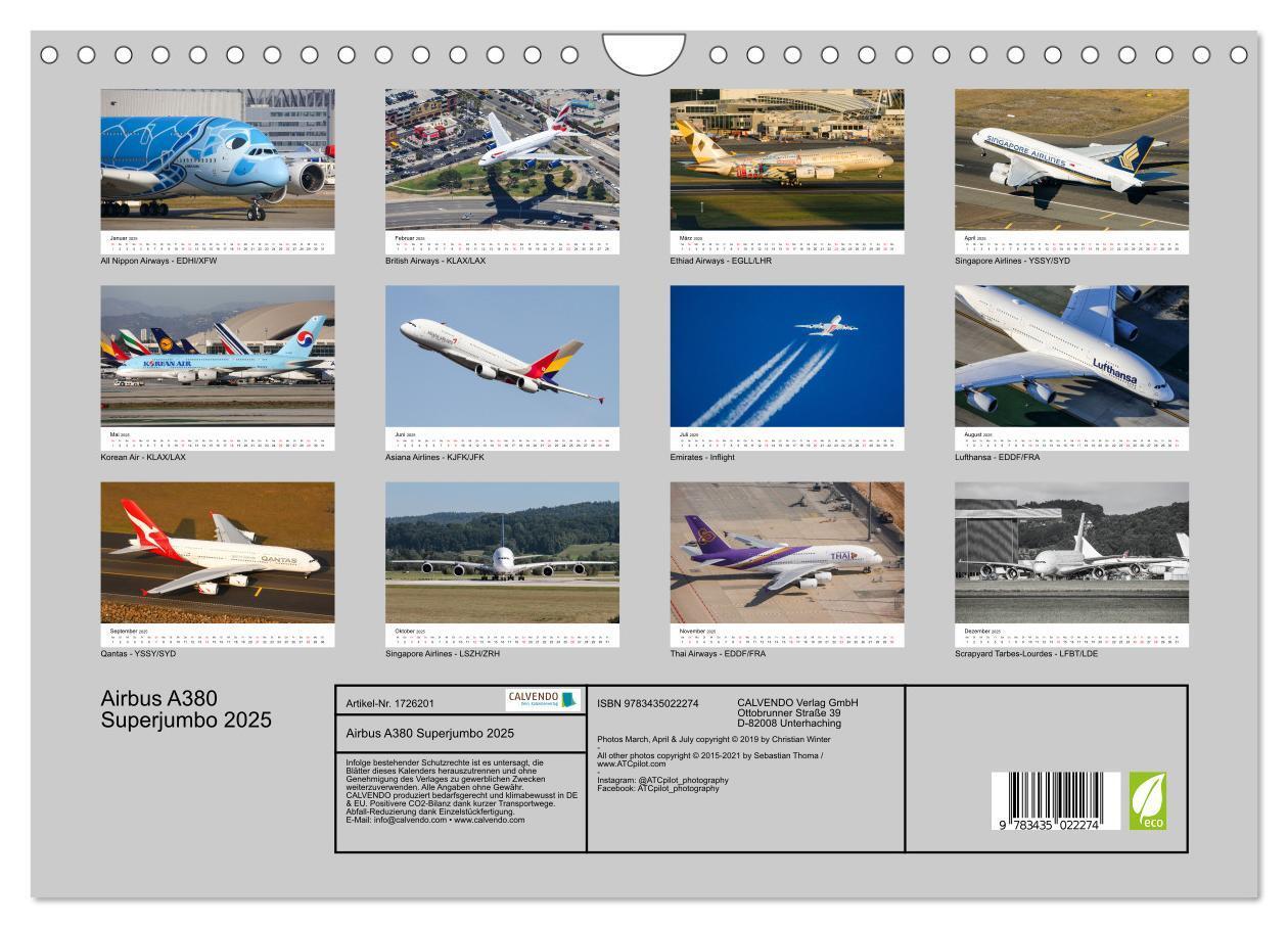 Bild: 9783435022274 | Airbus A380 Superjumbo 2025 (Wandkalender 2025 DIN A4 quer),...