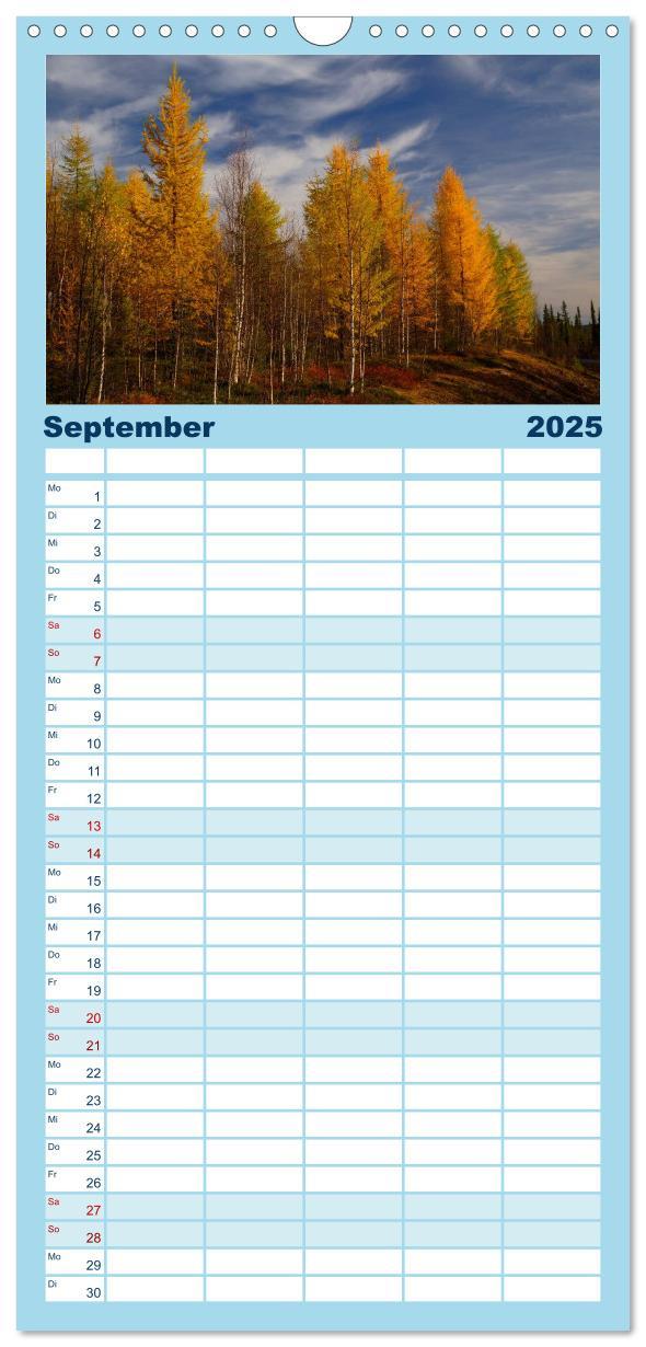 Bild: 9783457113837 | Familienplaner 2025 - Lappland mit 5 Spalten (Wandkalender, 21 x 45...